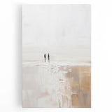 Minimalist Abstract Art – Soft Landscape with Figures in Neutral Tones