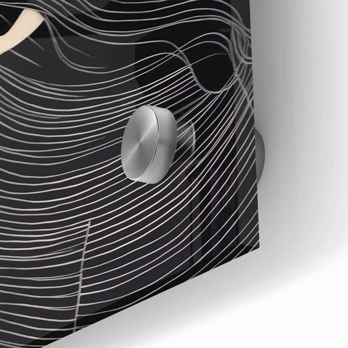 Minimalist Silhouette Art – Woman in Moonlight with Flowing Lines