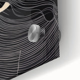 Minimalist Silhouette Art – Woman in Moonlight with Flowing Lines