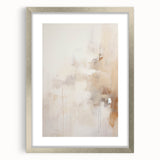 Minimalist Abstract Wall Art – Soft Beige and White Brushstroke Design