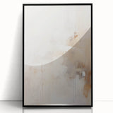 Minimalist Abstract Wall Art – Soft Beige and White Brushstroke Design