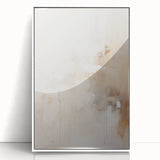 Minimalist Abstract Wall Art – Soft Beige and White Brushstroke Design