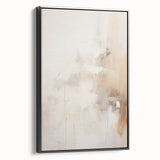 Minimalist Abstract Wall Art – Soft Beige and White Brushstroke Design