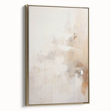 Minimalist Abstract Wall Art – Soft Beige and White Brushstroke Design