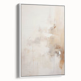 Minimalist Abstract Wall Art – Soft Beige and White Brushstroke Design