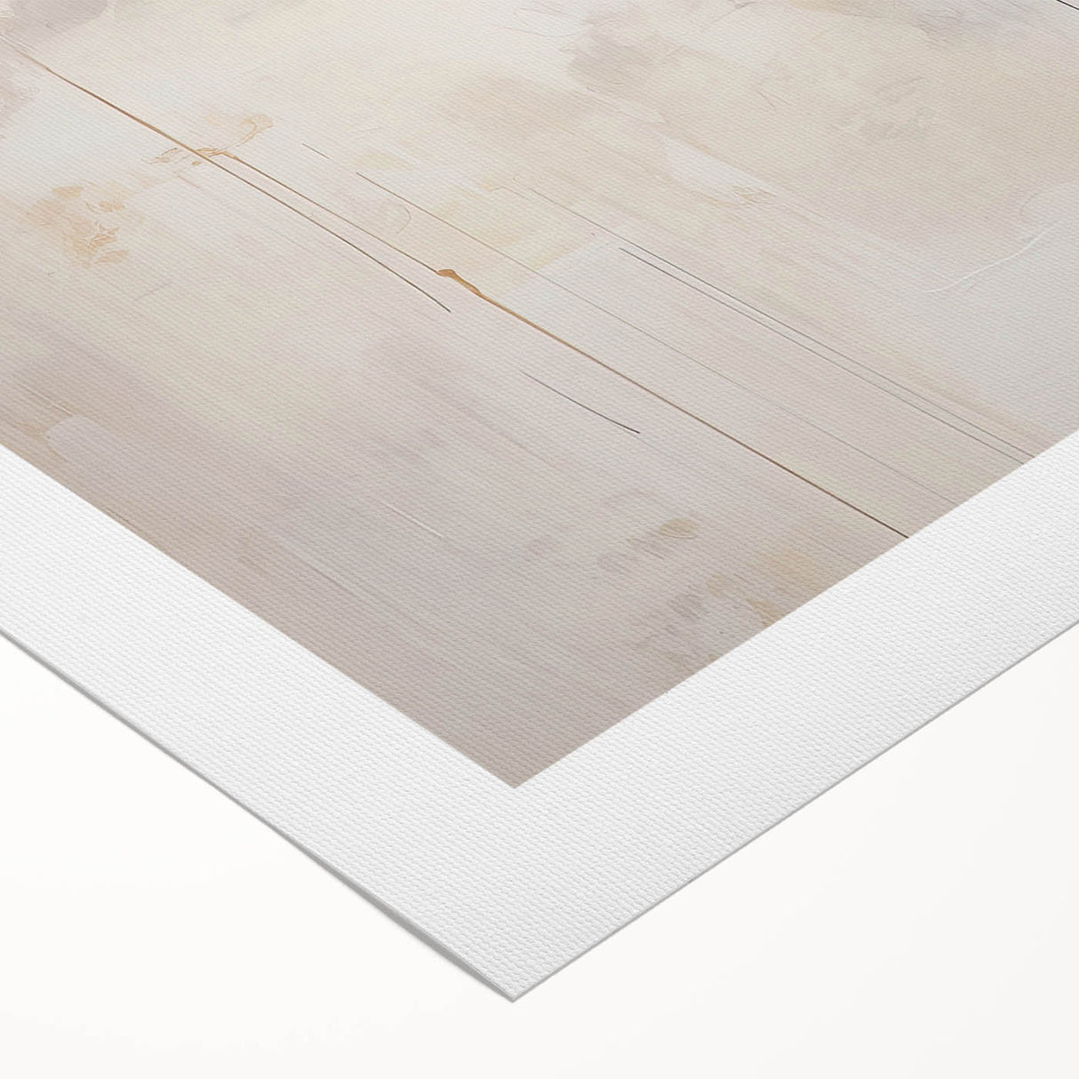 Minimalist Abstract Wall Art – Soft Beige and White Brushstroke Design