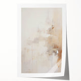 Minimalist Abstract Wall Art – Soft Beige and White Brushstroke Design