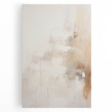 Minimalist Abstract Wall Art – Soft Beige and White Brushstroke Design