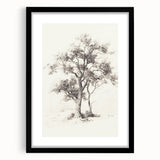 Minimalist Tree Sketch Art – Black and White Nature Drawing