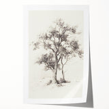 Minimalist Tree Sketch Art – Black and White Nature Drawing