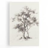 Minimalist Tree Sketch Art – Black and White Nature Drawing