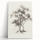 Minimalist Tree Sketch Art – Black and White Nature Drawing