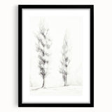 Minimalist Tree Sketch Art – Elegant Pencil Drawing of Two Trees