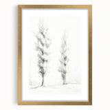 Minimalist Tree Sketch Art – Elegant Pencil Drawing of Two Trees
