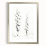 Minimalist Tree Sketch Art – Elegant Pencil Drawing of Two Trees