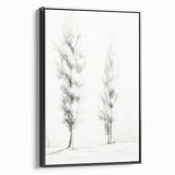 Minimalist Tree Sketch Art – Elegant Pencil Drawing of Two Trees