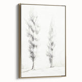 Minimalist Tree Sketch Art – Elegant Pencil Drawing of Two Trees