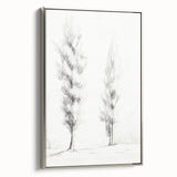 Minimalist Tree Sketch Art – Elegant Pencil Drawing of Two Trees
