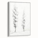 Minimalist Tree Sketch Art – Elegant Pencil Drawing of Two Trees