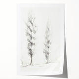 Minimalist Tree Sketch Art – Elegant Pencil Drawing of Two Trees
