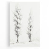 Minimalist Tree Sketch Art – Elegant Pencil Drawing of Two Trees