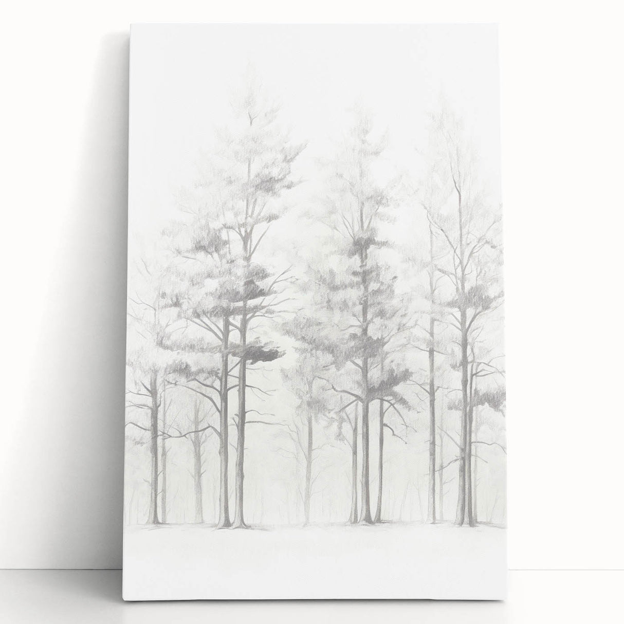 Minimalist Tree Sketch – Forest Scene in Soft Pencil Lines