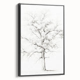 Minimalist Tree Drawing – Black and White Nature-Inspired Wall Art