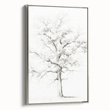 Minimalist Tree Drawing – Black and White Nature-Inspired Wall Art