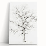 Minimalist Tree Drawing – Black and White Nature-Inspired Wall Art