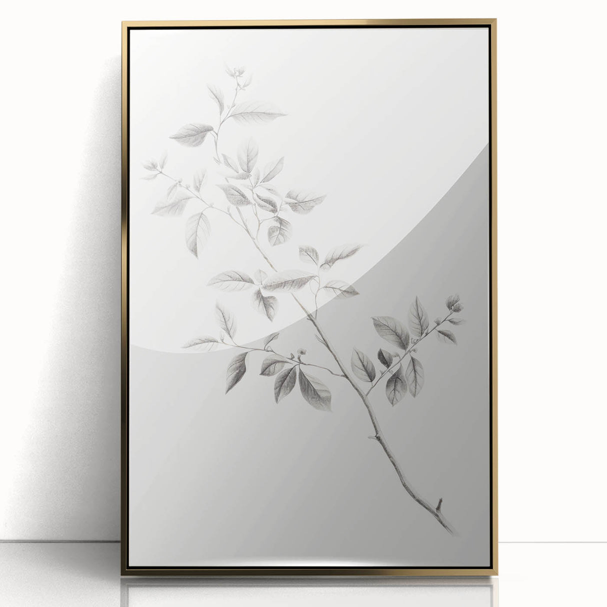 Minimalist Leaf Sketch – Elegant Pencil Drawing of a Branch