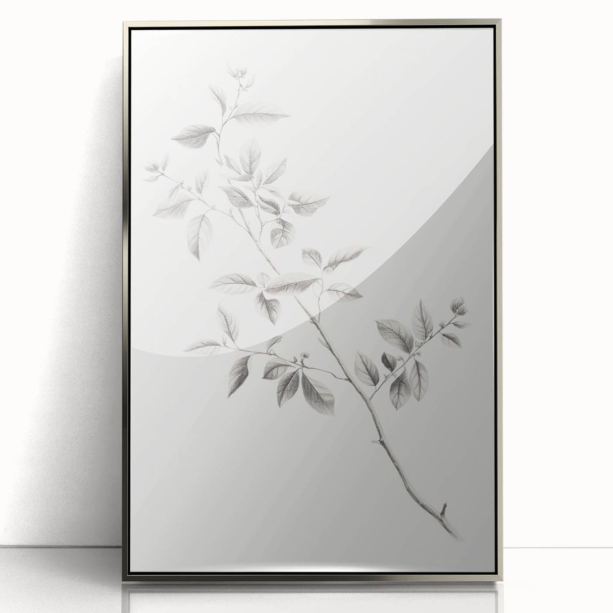 Minimalist Leaf Sketch – Elegant Pencil Drawing of a Branch