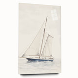 Minimalist Sailboat Art – Black and White Nautical Drawing