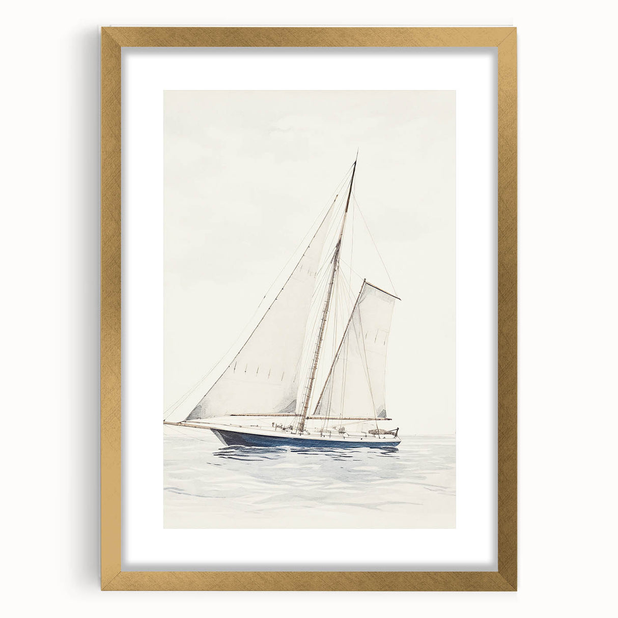 Minimalist Sailboat Art – Black and White Nautical Drawing