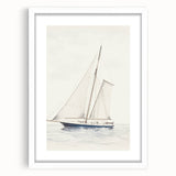 Minimalist Sailboat Art – Black and White Nautical Drawing