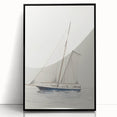 Minimalist Sailboat Art – Black and White Nautical Drawing