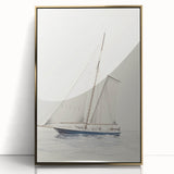 Minimalist Sailboat Art – Black and White Nautical Drawing