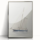 Minimalist Sailboat Art – Black and White Nautical Drawing