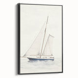 Minimalist Sailboat Art – Black and White Nautical Drawing