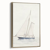 Minimalist Sailboat Art – Black and White Nautical Drawing