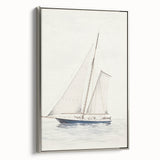 Minimalist Sailboat Art – Black and White Nautical Drawing