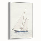 Minimalist Sailboat Art – Black and White Nautical Drawing