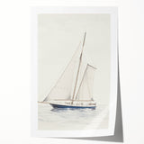 Minimalist Sailboat Art – Black and White Nautical Drawing