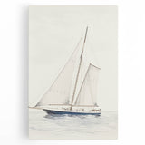 Minimalist Sailboat Art – Black and White Nautical Drawing