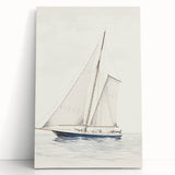 Minimalist Sailboat Art – Black and White Nautical Drawing