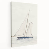 Minimalist Sailboat Art – Black and White Nautical Drawing