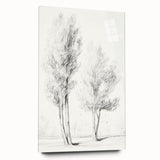 Minimalist Tree Sketch – Pencil Drawing of Two Trees in Nature