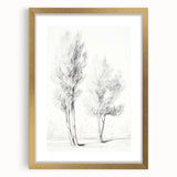 Minimalist Tree Sketch – Pencil Drawing of Two Trees in Nature