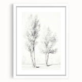 Minimalist Tree Sketch – Pencil Drawing of Two Trees in Nature