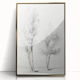 Minimalist Tree Sketch – Pencil Drawing of Two Trees in Nature