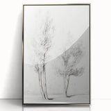 Minimalist Tree Sketch – Pencil Drawing of Two Trees in Nature